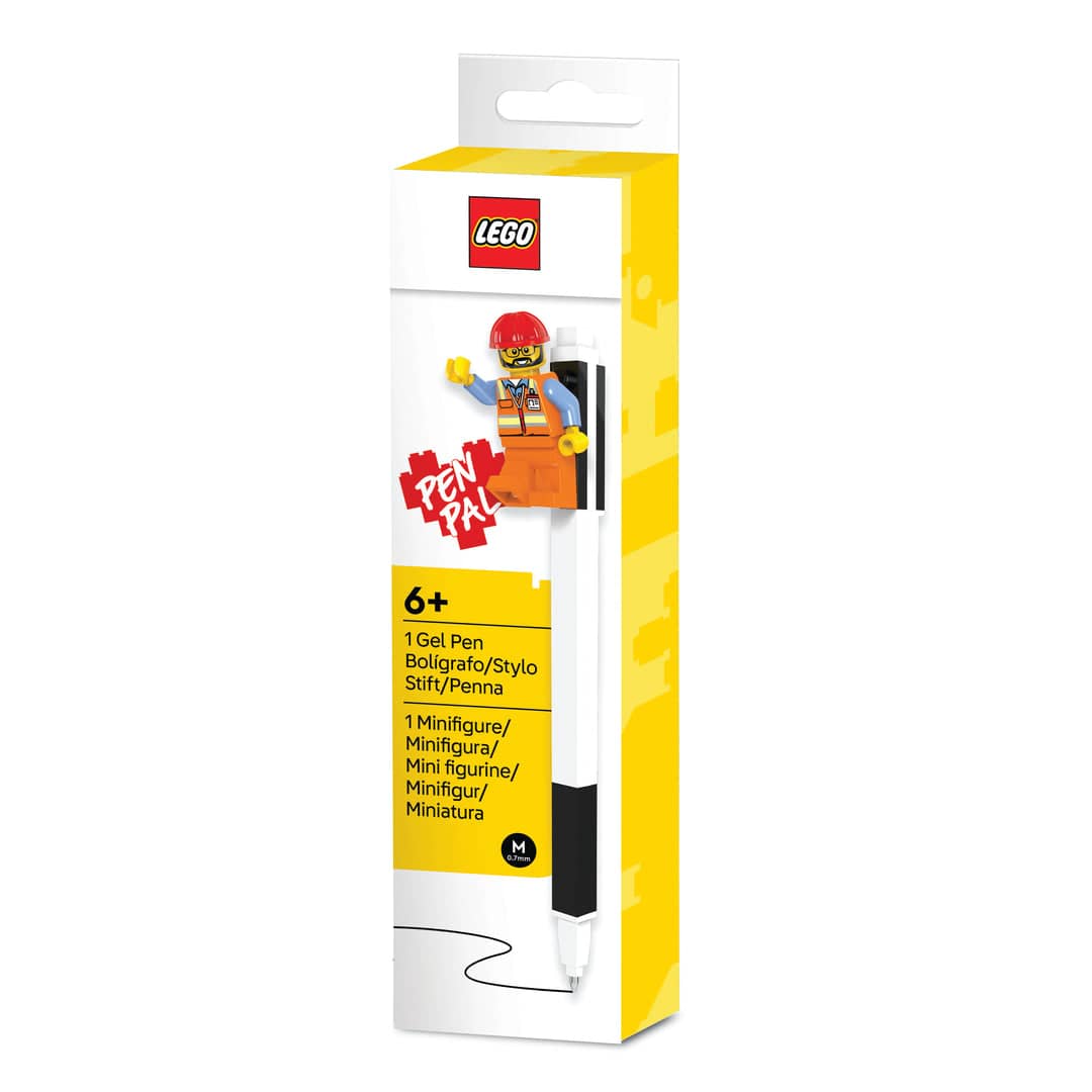Pen Pal Gel Pen with Construction Worker Minifigure (Black)