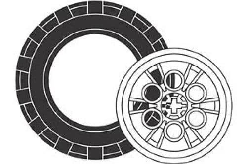 Red Rover Tires and Hubs (4 tires 4 hubs)