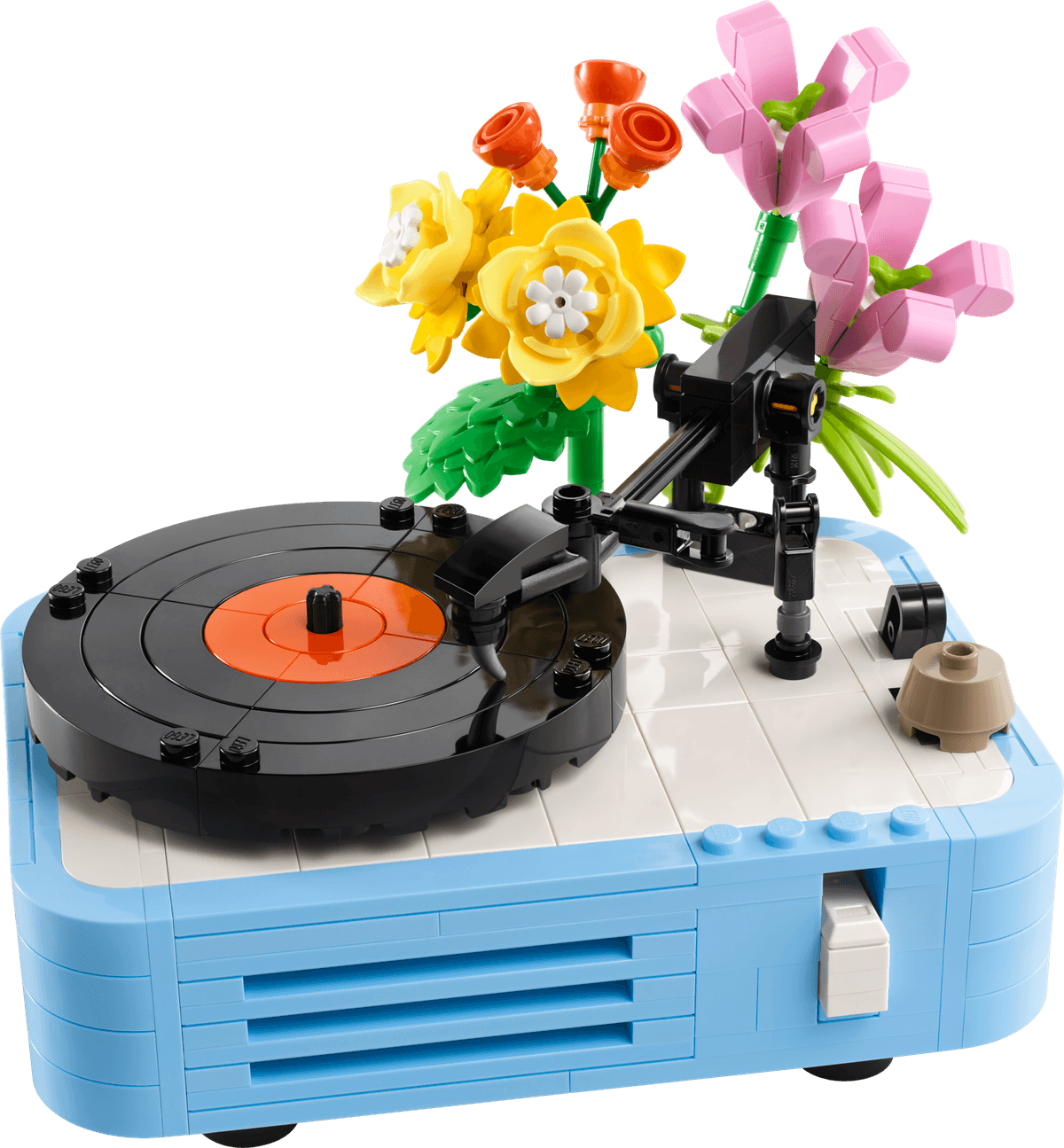Record Player with Flowers